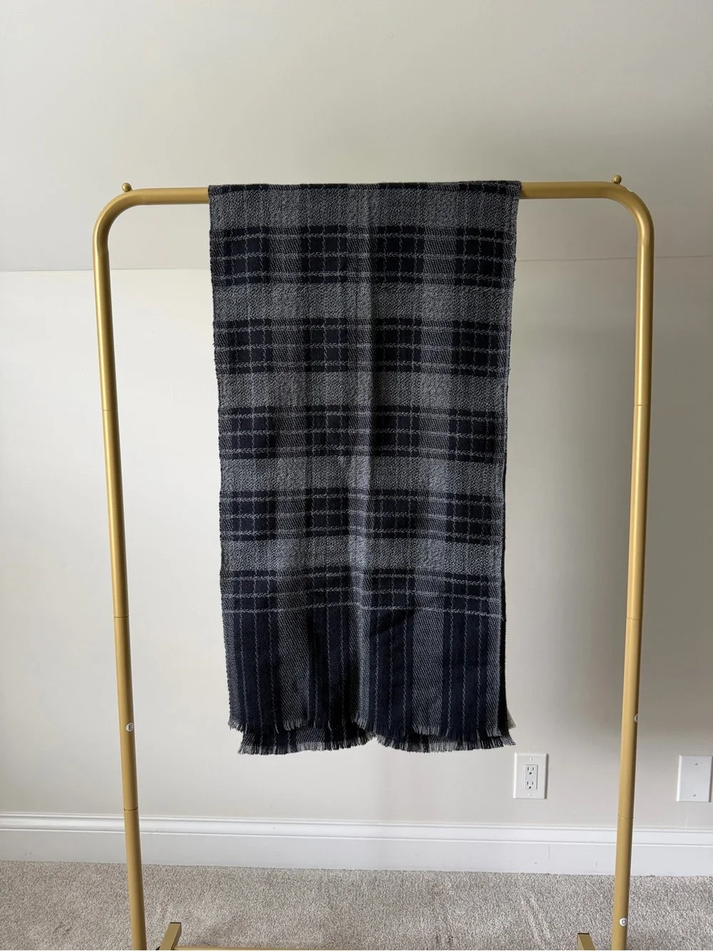 Banana Republic Gray & Black Plaid Scarf